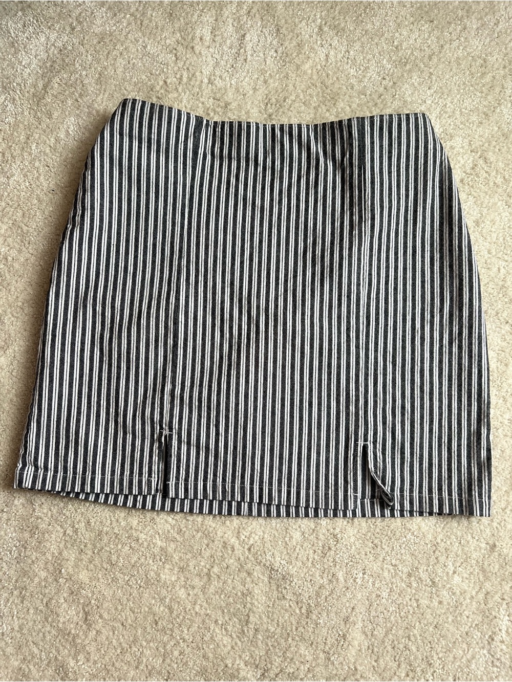Hollister Black and White Vertical Stripe Mini Skirt